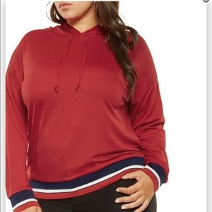 Plus Size Stripe Hoodie